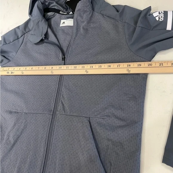 Adidas Charcoal Zip-Up Hoodie - Picture 9 of 16